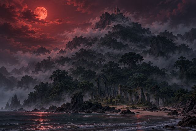 原始岛屿·同人示意图(AI生成,非官方)