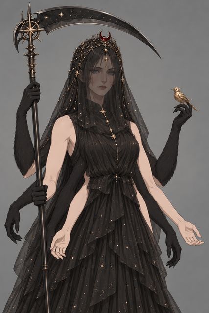 黑夜女神·同人示意图（AI生成，非官方）